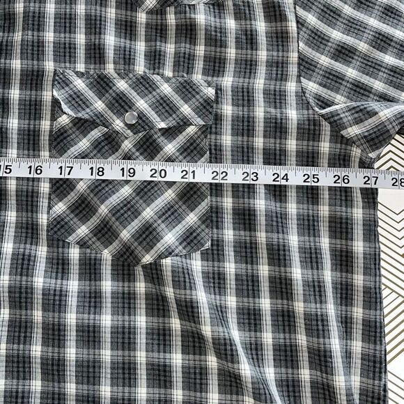 VTG Outlaw Western Wear‎ Mens Shirt Size 1X Big Plaid Chief Stencil Pearl Snap - Picture 3 of 4